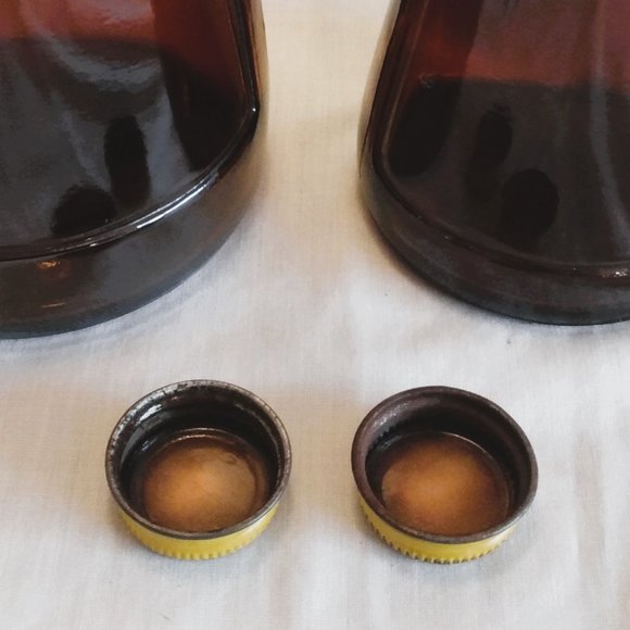 Vintage Mrs. Butterworth's 60's-90's Syrup Empty Bottles With Lids-10." & 8.5" - Picture 9 of 9